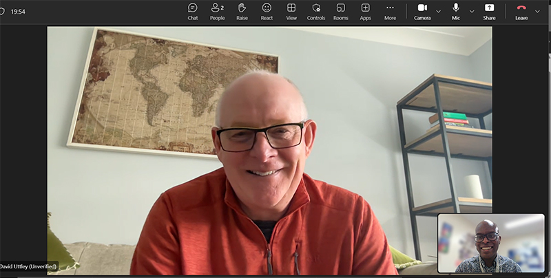 David Uttley on-screen during a Teams call