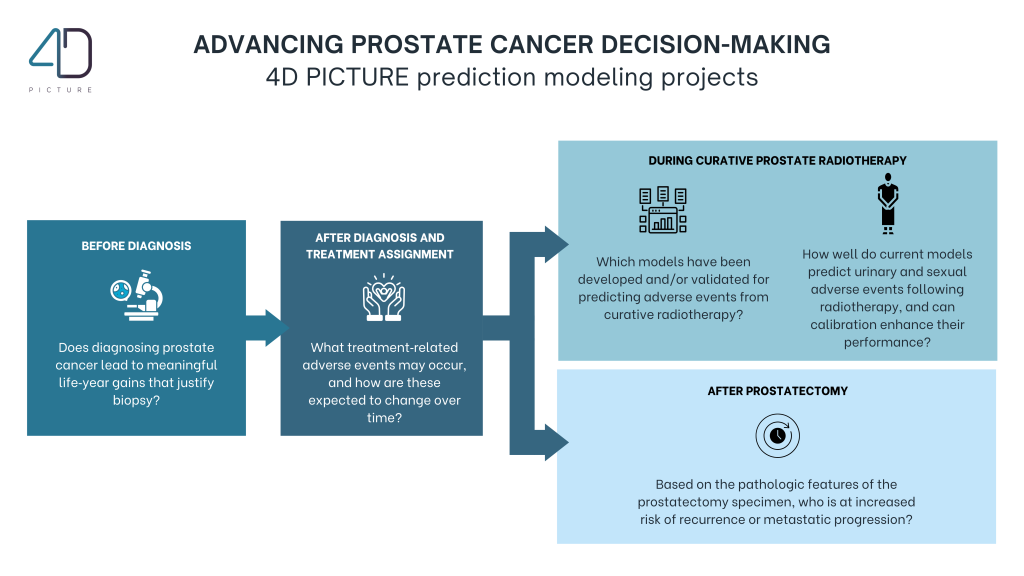An infographic demonstrating the 4DPICTURE prediction modeling projects